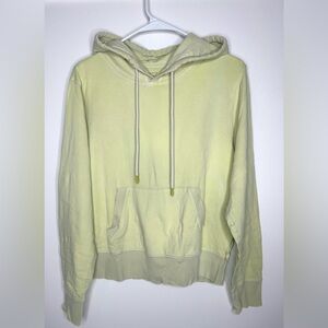 Athleta Sweater Women Large Yellow Hoodie Pullover Cotton Outdoor Activewear